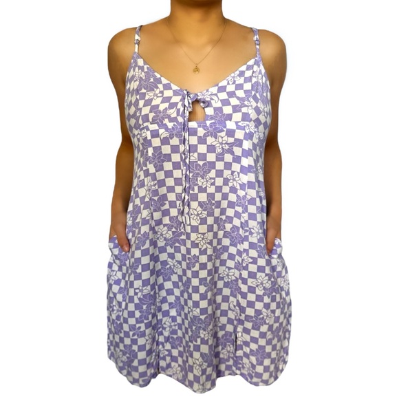| Wild Fable | Lilac Flowy Soft Short Spaghetti Strap Sun Dress with Pockets - M - Picture 1 of 5
